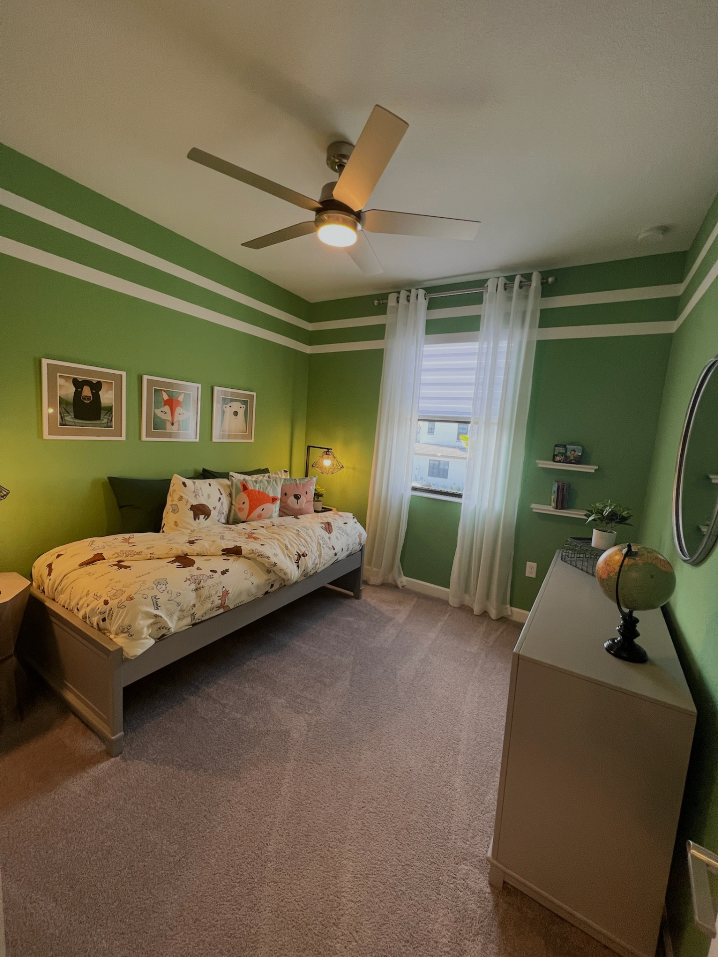 Green bedroom interior painting Tampa - Premier Contractors FL